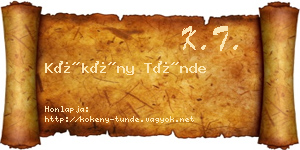 Kökény Tünde névjegykártya