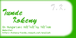 tunde kokeny business card